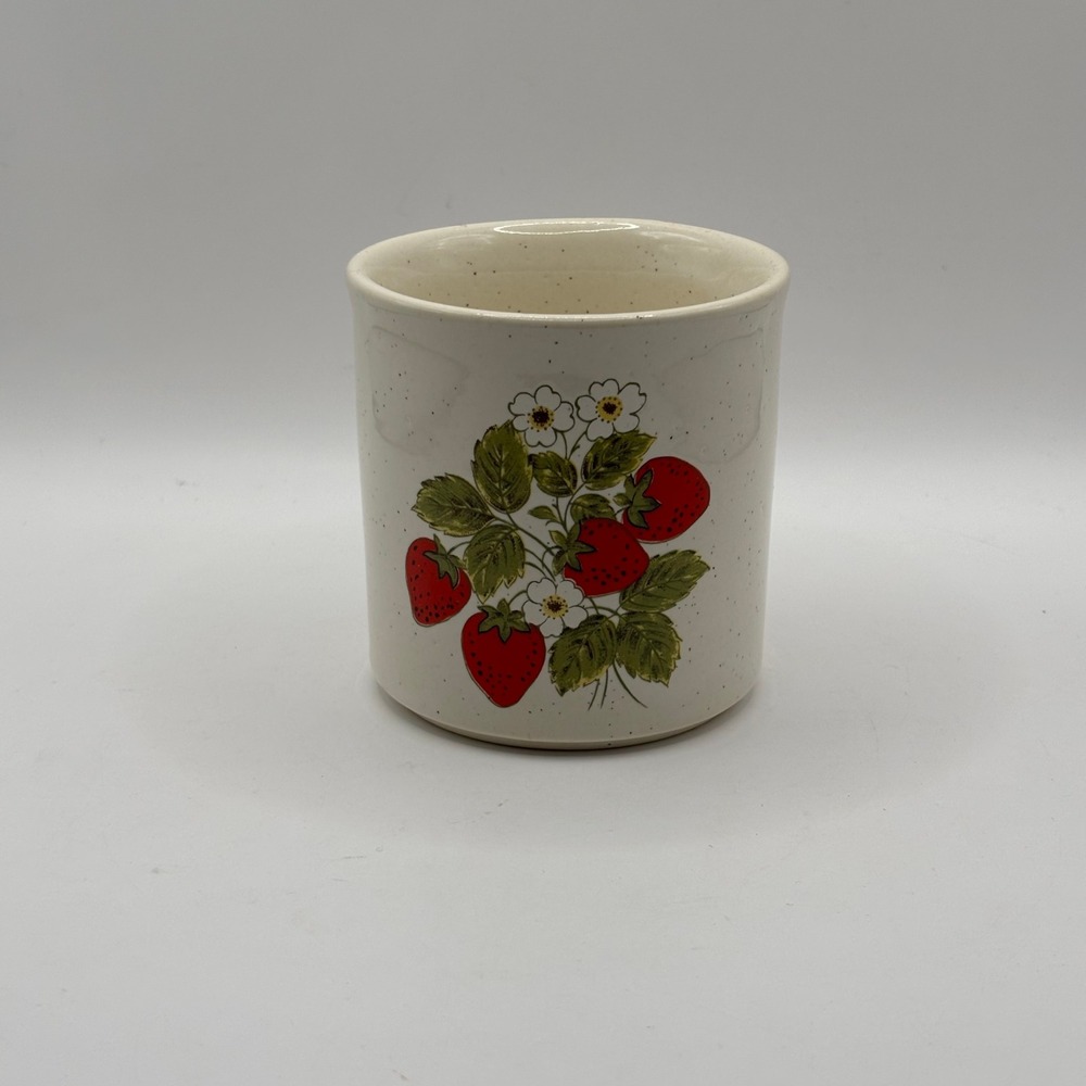 Vintage McCoy USA 1852 Speckled Stoneware Strawberry Jam Jar